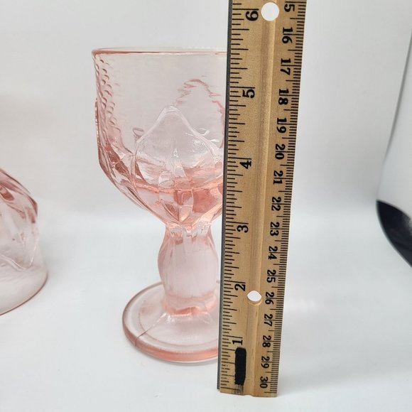 Set Of 4 Vintage Pink Tiffin Franciscan Cabaret Glass Goblets - Picture 5 of 7